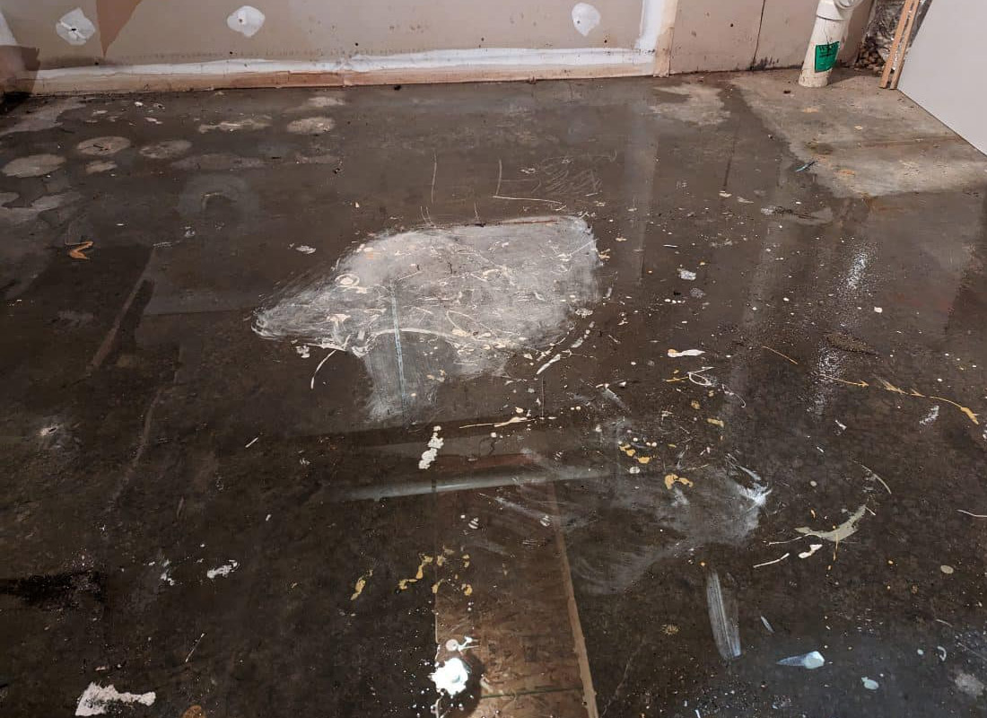 mold developing in a basement after a flood damage