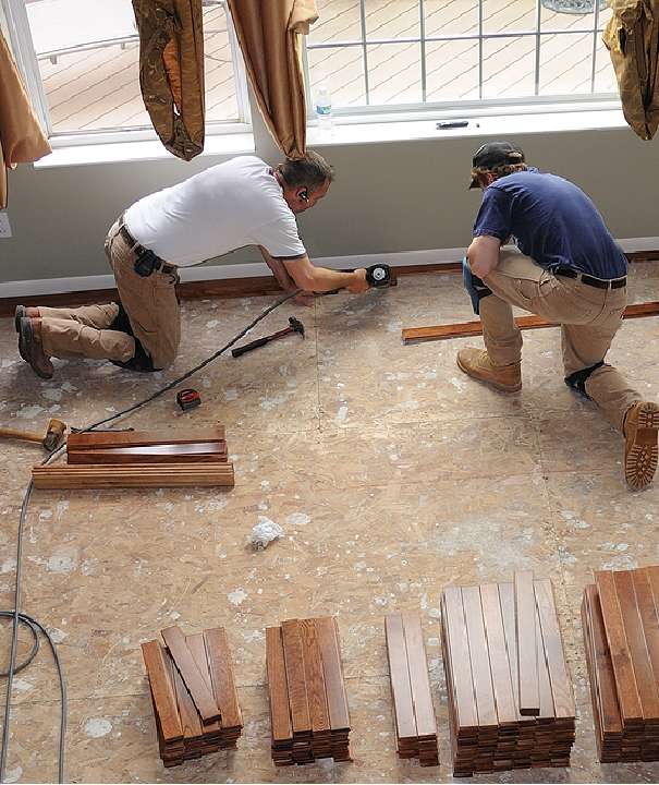 rebuilding baseboards in Bowie, Maryland after flood damage restoration