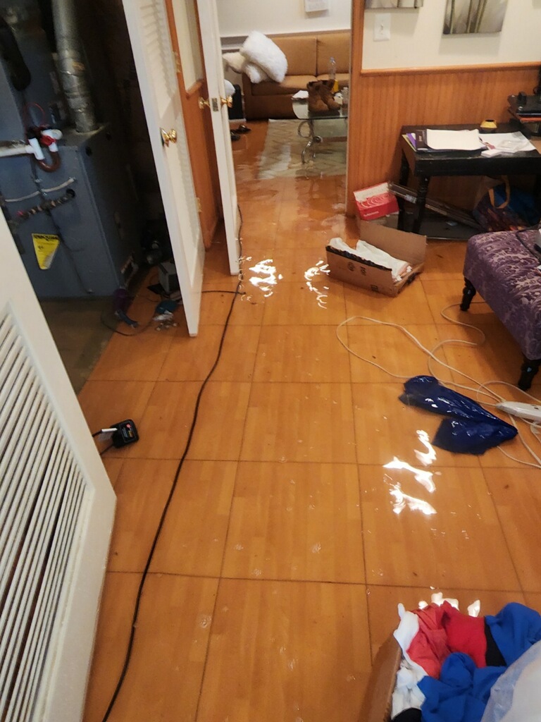 our team of experts worked on this basement flooded restoration job