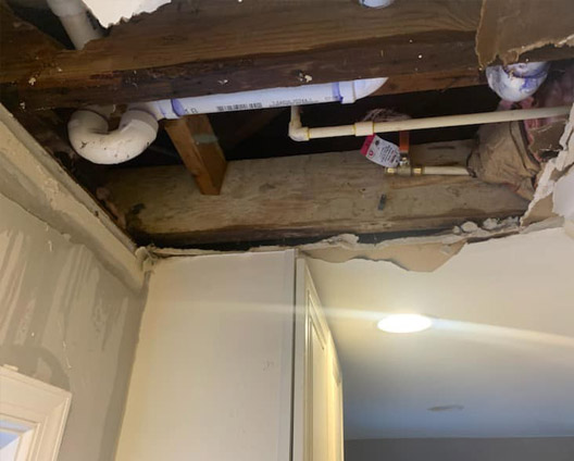a burst pipe repair done by our pro team