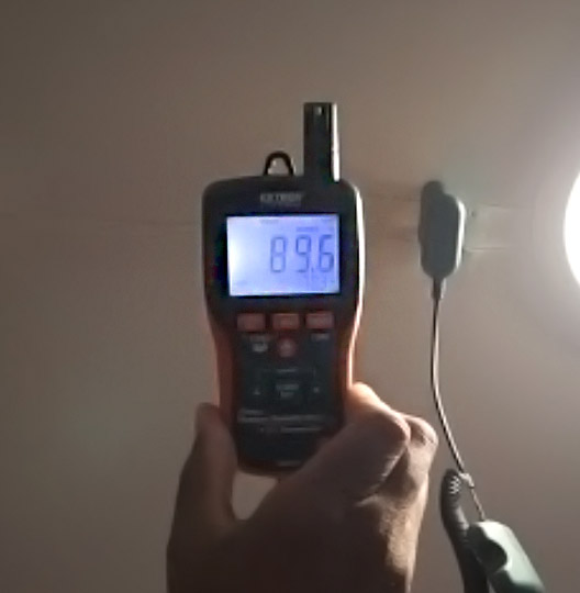 one of our techs is taking moisture readings in the basement