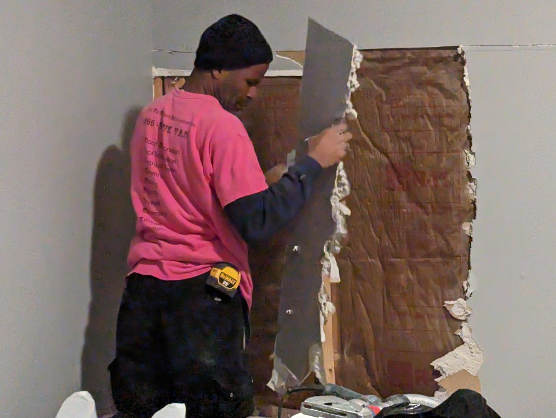 Removing a water damaged wall panel