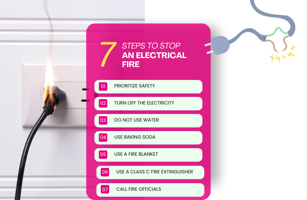 How is an electrical fire stopped? 